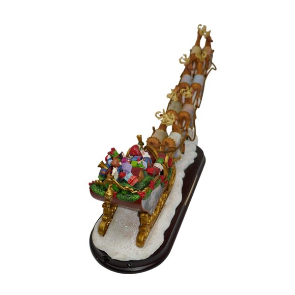 Bradford 2004 Thomas Kinkade Night Before Christmas Illuminated Santa Sleigh - Picture 10 of 16